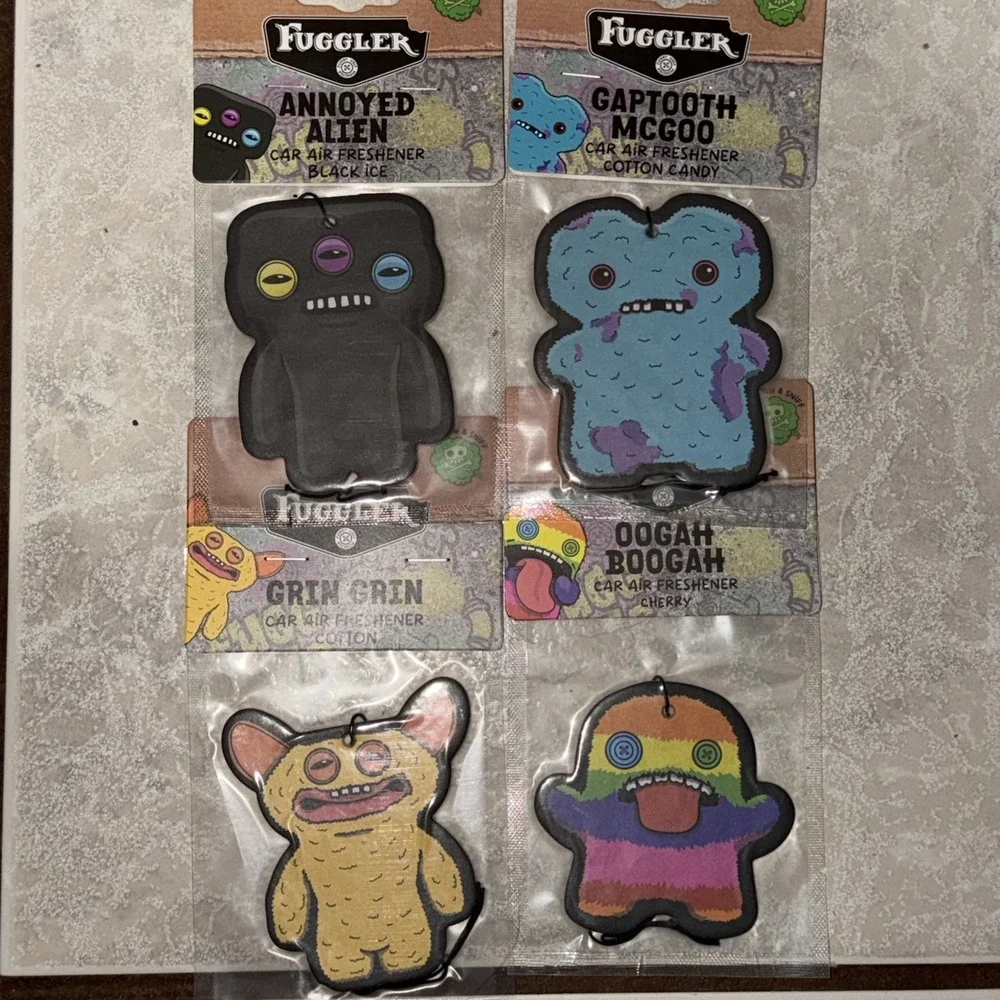 4 Fuggler Car Air Fresheners Funny Ugly Monster Grin Gaptooth Oogah Boogah Alien
